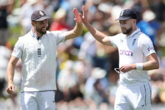 England takes a commanding lead on Atkinson's hat-trick day
