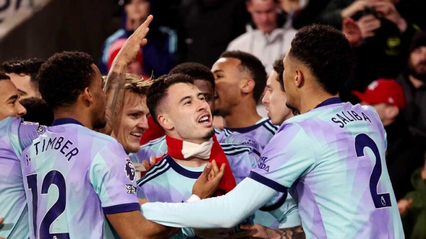 Brentford beaten as Arsenal return to second place