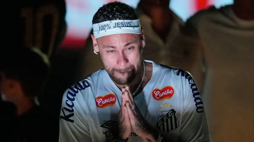 Neymar Jr gets emotional on Santos return