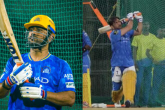 MS Dhoni focuses only on six hitting practice