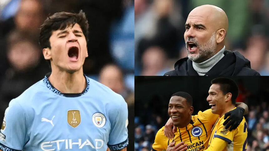 Man City's early lead slips away against Brighton
