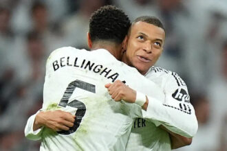 Mbappé’s two goals keep Real Madrid in title fight