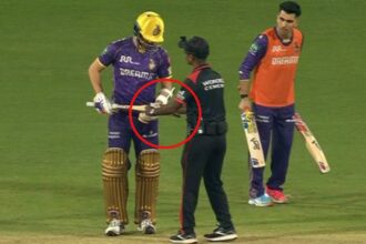 Narine, Nortje change bats after umpire's check