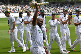 South Africa’s captain lifts test trophy, quiets critics
