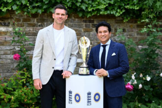 Two legends unveil the Anderson-Tendulkar trophy