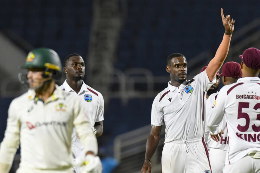 Australian batting crumbles under Shamar and Seales fire