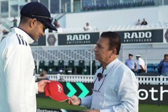 Sunil Gavaskar gifts cap and shirt to Shubman Gill