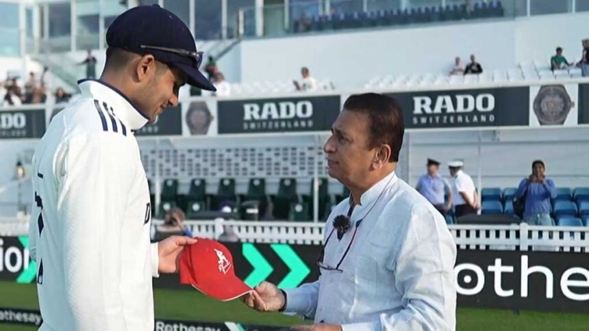Sunil Gavaskar gifts cap and shirt to Shubman Gill