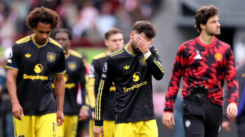 Man United suffer defeat to Brentford after missed penalty