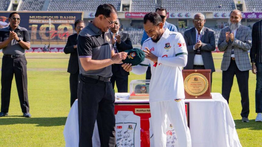 Emotional tribute as Mushfiqur marks 100th test
