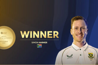Simon Harmer beats Taijul, Nawaz to win November award