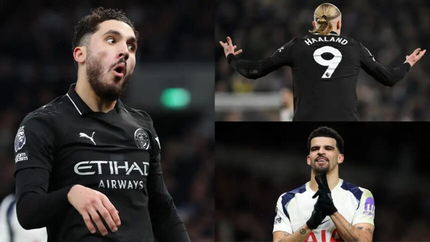 Tottenham stop Man City with Guehi own goal and Solanke strike