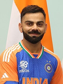 Virat Kohli (pictured in 2024) scored the most runs in the season, and also scored his 8,000th IPL run during the 2024 season.