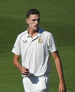 South Africa's Marco Jansen (pictured in 2022) was awarded with the Player of the match award for semi-final 1.