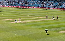 Georgia Wareham bowling to Shemaine Campbelle in the first semi-final between Australia and West Indies