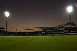 Bellerive Oval with lights on in 2011