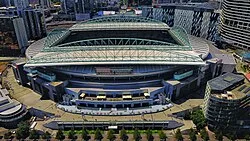 Marvel Stadium pictured from above (February 2019)