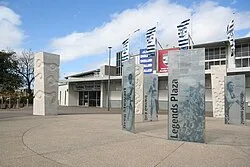 'Legends Plaza' at the entry to the stadium