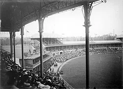 MCG, c. 1914. The 1881 members' stand is the smaller building on the left