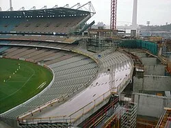 The W.H. Ponsford Stand undergoing reconstruction in 2003.