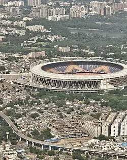 Aerial view of Narendra Modi Stadium in 2025