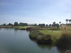 The Burswood Park Golf Course was closed and the stadium built on its northern end