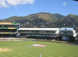 Two stands and the media centre and the Oval, prior to the 2007 renovations.