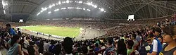 The stadium hosting an international friendly between Brazil and Japan in 2014.