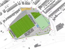 Full Phase 1 and Phase 2 plan for St Helens Rugby and Cricket Ground reconstruction