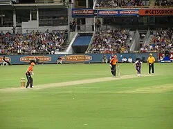Perth Scorchers taking on Hobart Hurricanes at The WACA Ground in 2011 - the first BBL match played at the ground.