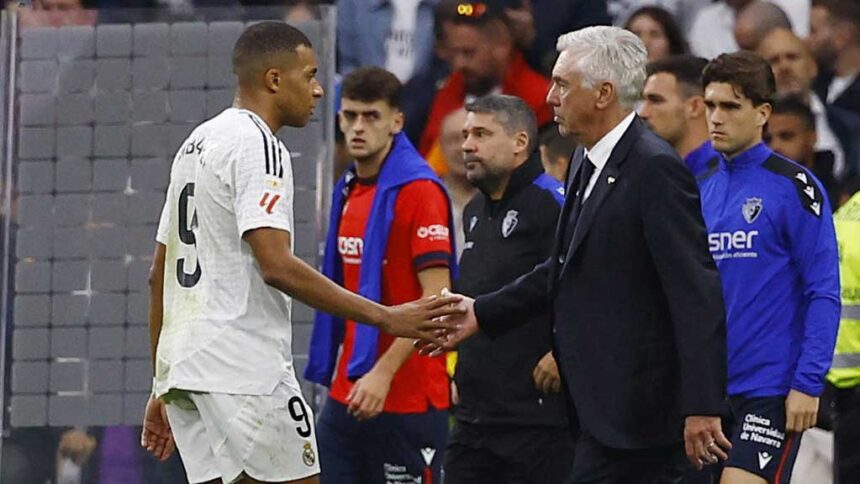 Ancelotti places his trust in the 'gloomy and disappointed' Mbappé